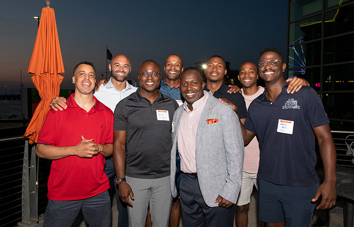 Football alumni with Deon Maddox